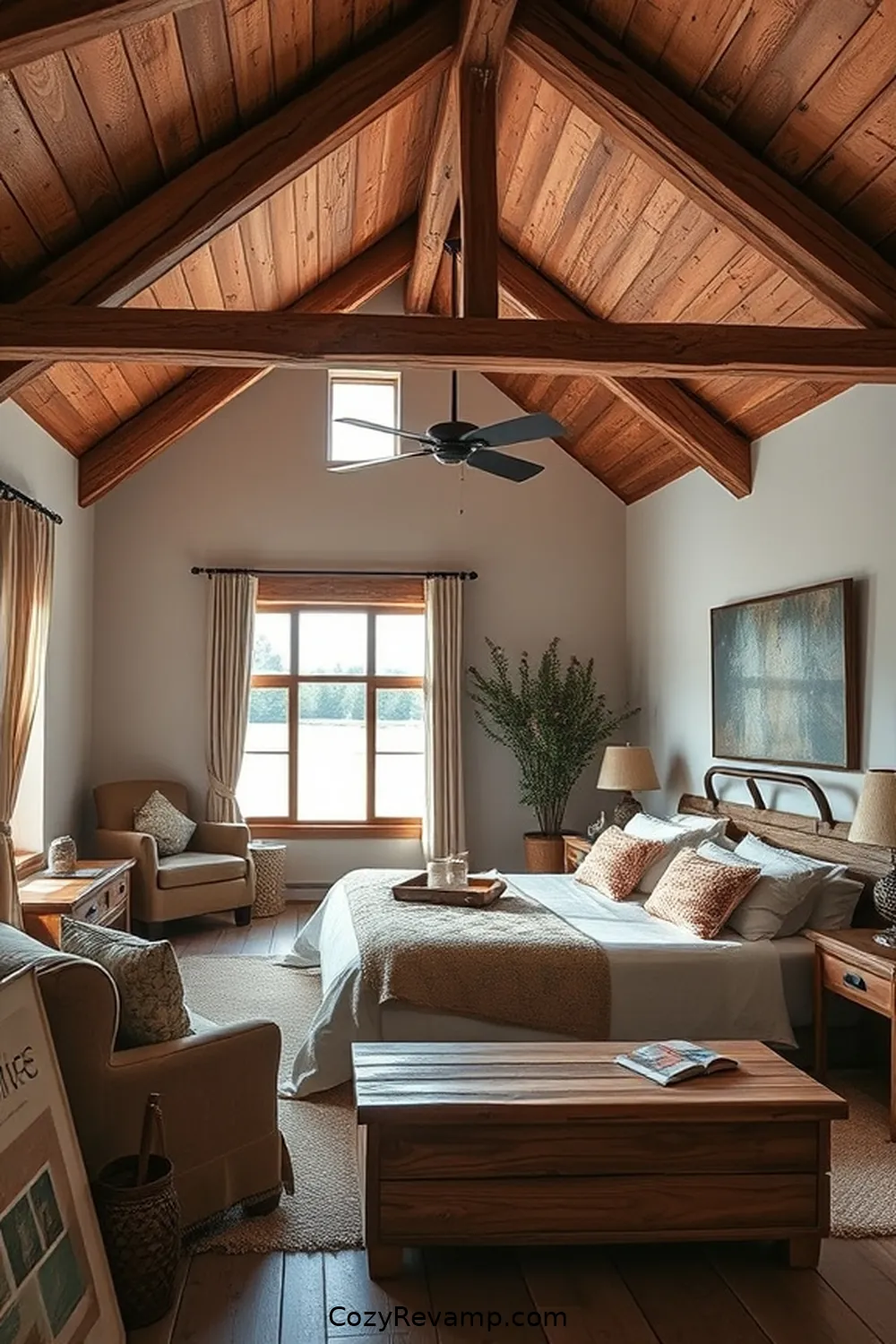 17 Stunning Ideas for a Rustic Bedroom With Recycled Wood Material 8 Wooden Beam Ceiling for 17 Stunning Ideas for a Rustic Bedroom With Recycled Wood Material