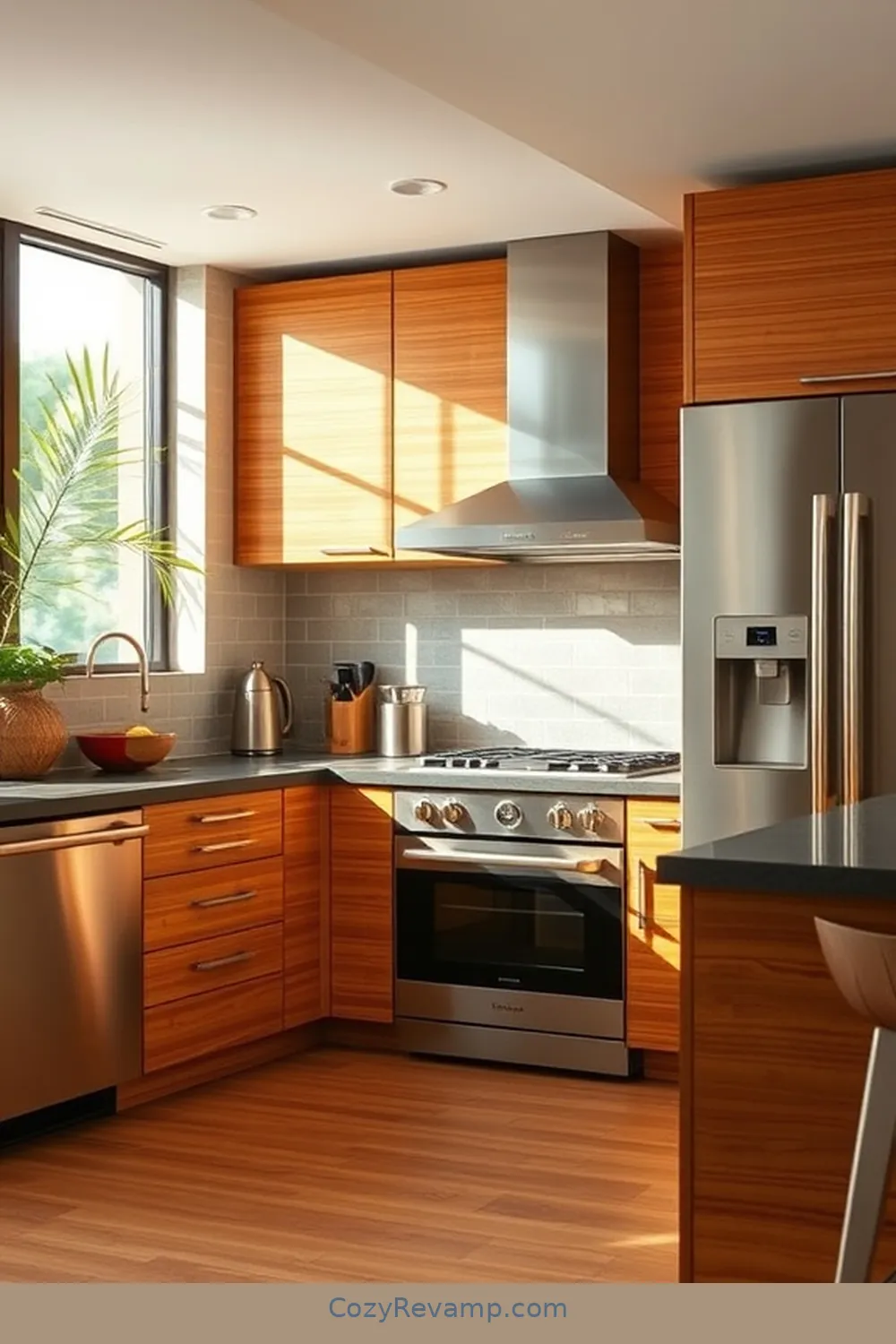 17 Stunning Mid-Century Modern Kitchen Ideas Featuring Bamboo Material 12 Bamboo and Stainless Steel Combinations for 17 Stunning Mid-Century Modern Kitchen Ideas Featuring Bamboo Material