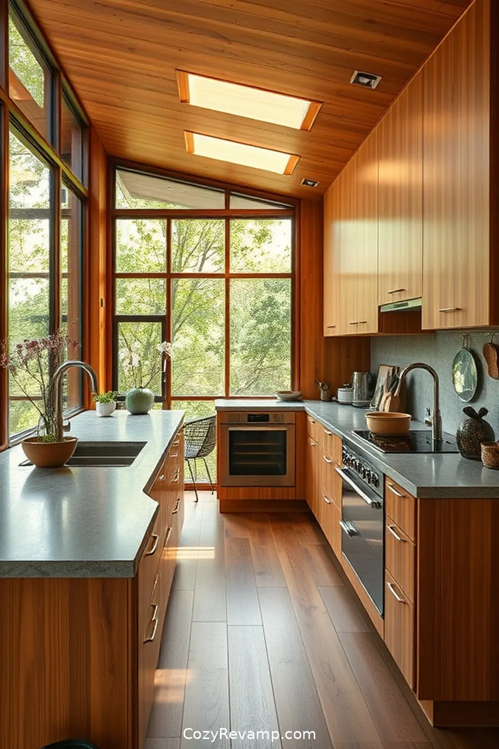 17 Stunning Mid-Century Modern Kitchen Ideas Featuring Bamboo Material 18 Combining Bamboo With Other Natural Materials for 17 Stunning Mid-Century Modern Kitchen Ideas Featuring Bamboo Material