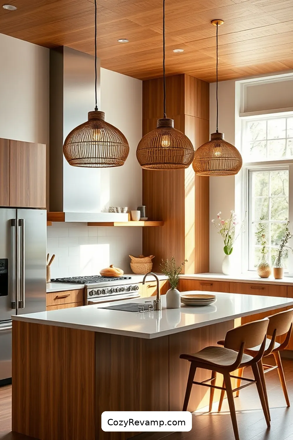 17 Stunning Mid-Century Modern Kitchen Ideas Featuring Bamboo Material 9 Mid-Century Modern Lighting Featuring Bamboo for 17 Stunning Mid-Century Modern Kitchen Ideas Featuring Bamboo Material