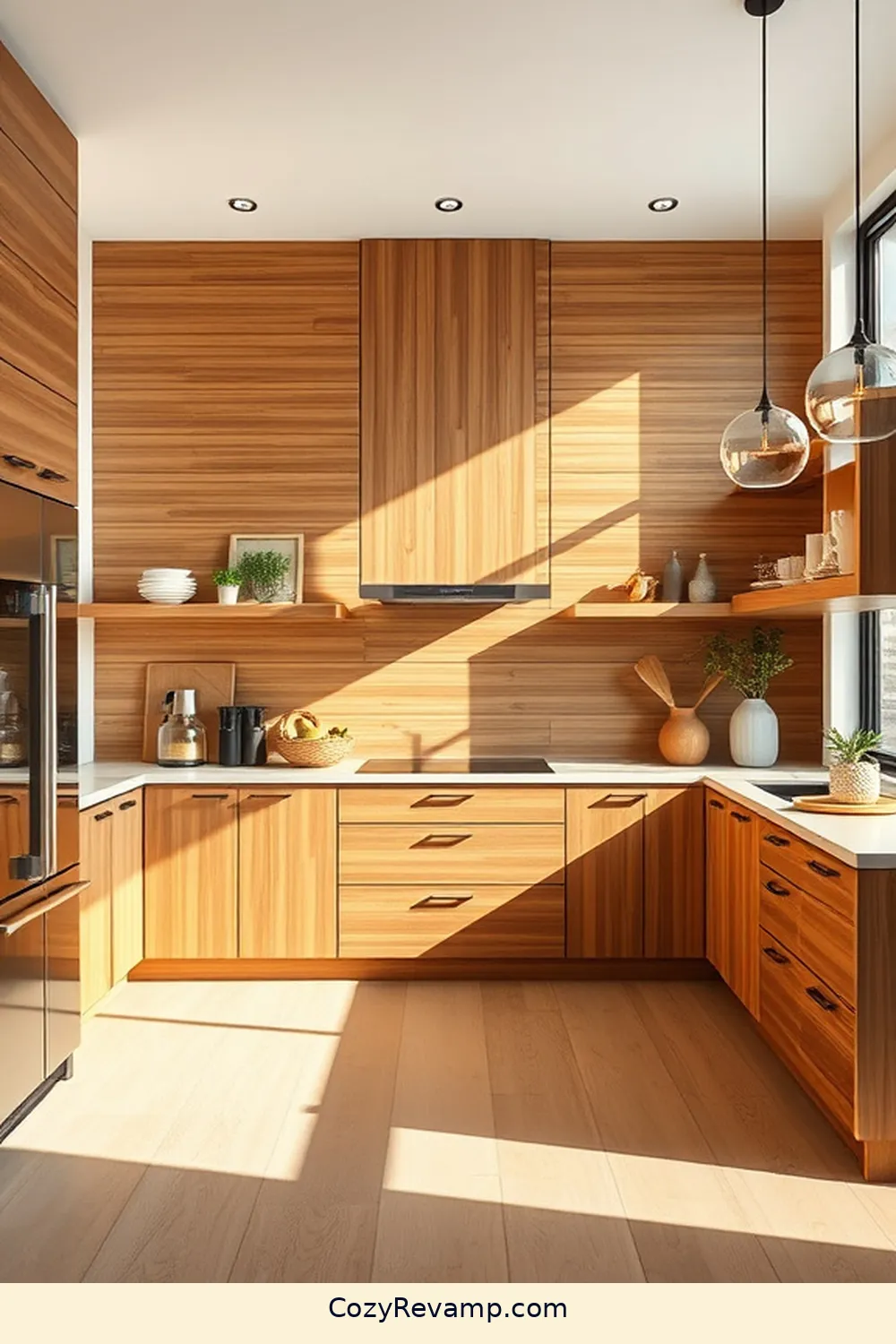 17 Stunning Mid-Century Modern Kitchen Ideas Featuring Bamboo Material 11 Statement Bamboo Wall Panels for 17 Stunning Mid-Century Modern Kitchen Ideas Featuring Bamboo Material