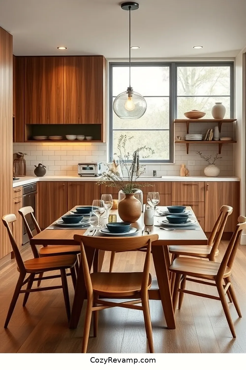 17 Stunning Mid-Century Modern Kitchen Ideas Featuring Bamboo Material 16 Versatile Bamboo Dining Sets for 17 Stunning Mid-Century Modern Kitchen Ideas Featuring Bamboo Material
