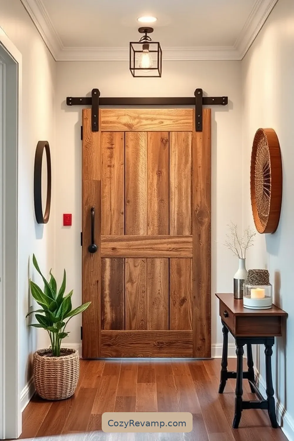 Barn Door Entryways for Space-Saving Solutions for 17 Stunning Modern Farmhouse Hallway Ideas With Reclaimed Materials