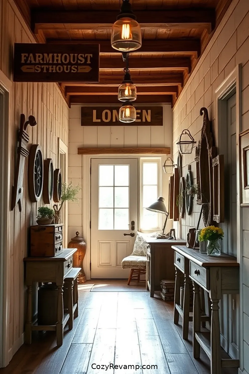 Farmhouse Signage for Personalized Charm for 17 Stunning Modern Farmhouse Hallway Ideas With Reclaimed Materials