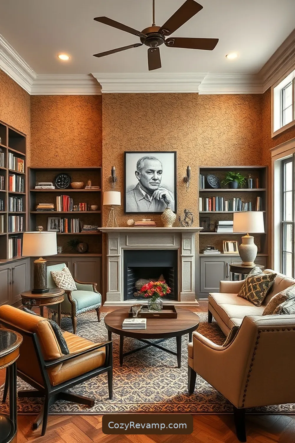 17 Stunning Modern Farmhouse Library Ideas With Cork Material 3 Cork Accent Wall for Visual Interest for 17 Stunning Modern Farmhouse Library Ideas With Cork Material