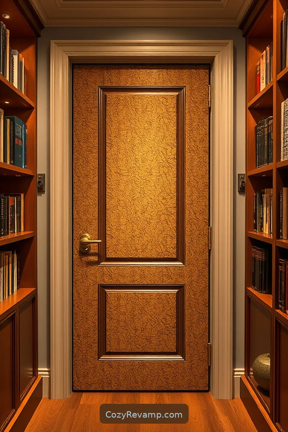 17 Stunning Modern Farmhouse Library Ideas With Cork Material 16 Cork-Covered Library Door for 17 Stunning Modern Farmhouse Library Ideas With Cork Material