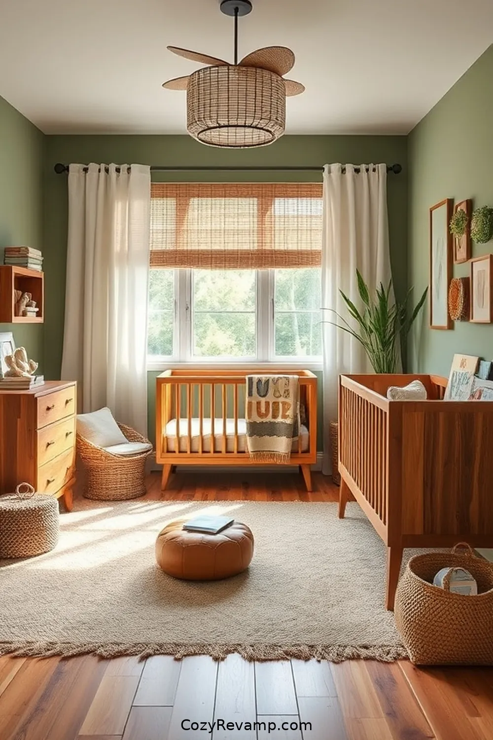 Choose a Color Palette Inspired by Nature for 17 Tips for a Mid-Century Modern Nursery Using Recycled Wood Materials