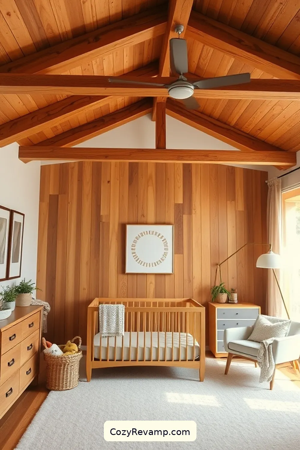 Install Wooden Beams for Authenticity for 17 Tips for a Mid-Century Modern Nursery Using Recycled Wood Materials