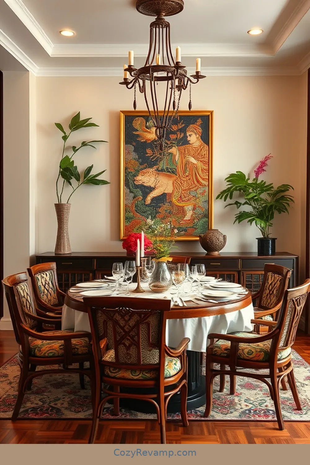 17 Ways to Create a Bohemian Dining Room Using Bamboo Material 16 Add Bamboo Accents in Artwork for 17 Ways to Create a Bohemian Dining Room Using Bamboo Material