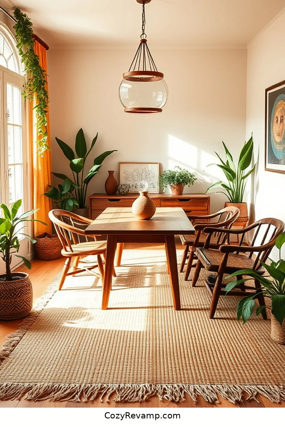 17 Ways to Create a Bohemian Dining Room Using Bamboo Material 11 Add Bamboo Rugs for Warmth for 17 Ways to Create a Bohemian Dining Room Using Bamboo Material