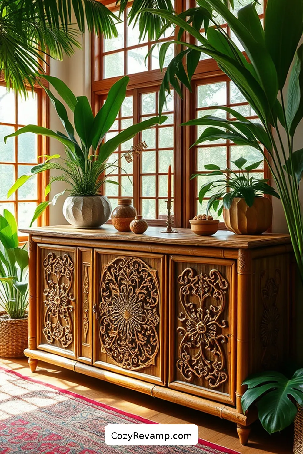 17 Ways to Create a Bohemian Dining Room Using Bamboo Material 15 Design a Bamboo Buffet or Sideboard for 17 Ways to Create a Bohemian Dining Room Using Bamboo Material