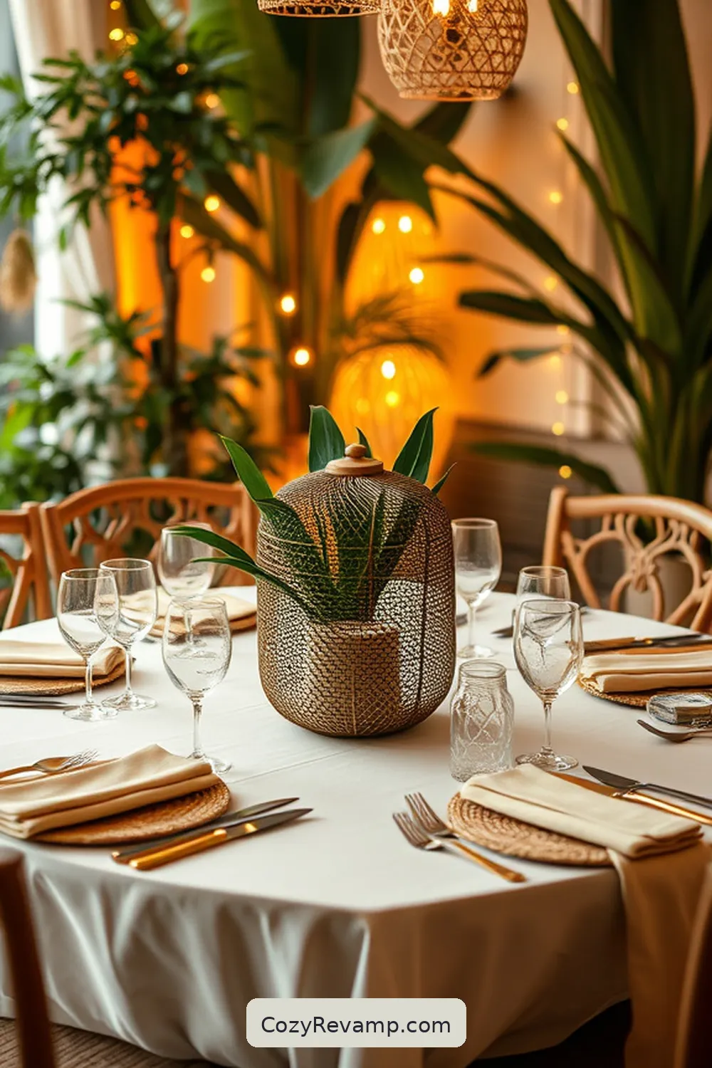 17 Ways to Create a Bohemian Dining Room Using Bamboo Material 14 Incorporate Bamboo Centerpieces for 17 Ways to Create a Bohemian Dining Room Using Bamboo Material