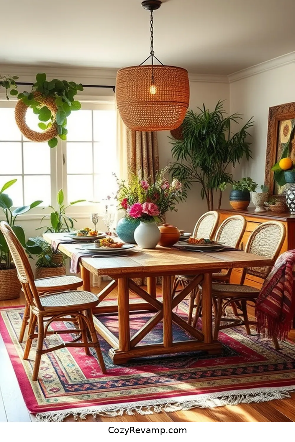 17 Ways to Create a Bohemian Dining Room Using Bamboo Material 2 Incorporate Bamboo Dining Tables for 17 Ways to Create a Bohemian Dining Room Using Bamboo Material