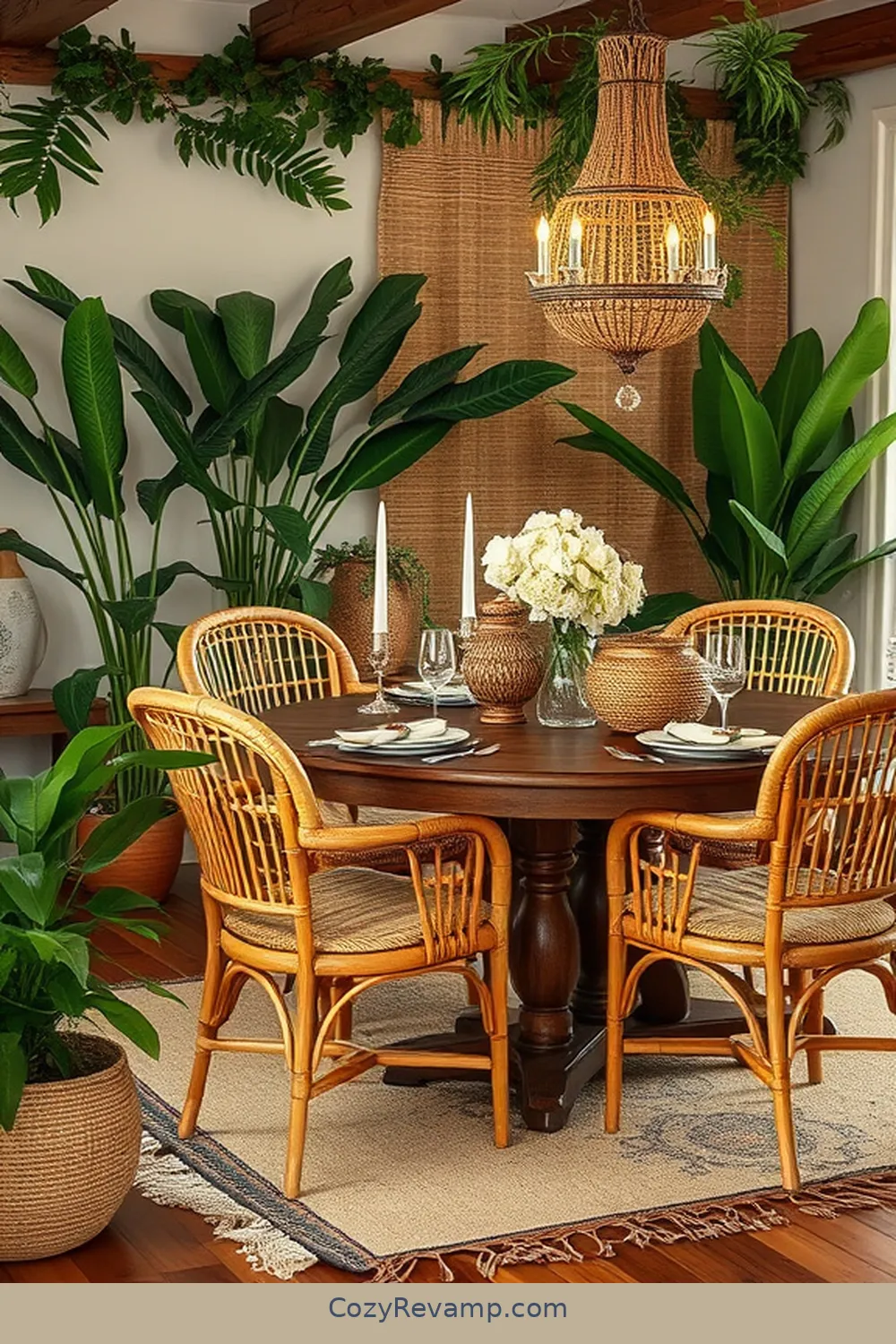 17 Ways to Create a Bohemian Dining Room Using Bamboo Material 3 Use Bamboo Chairs for a Natural Touch for 17 Ways to Create a Bohemian Dining Room Using Bamboo Material