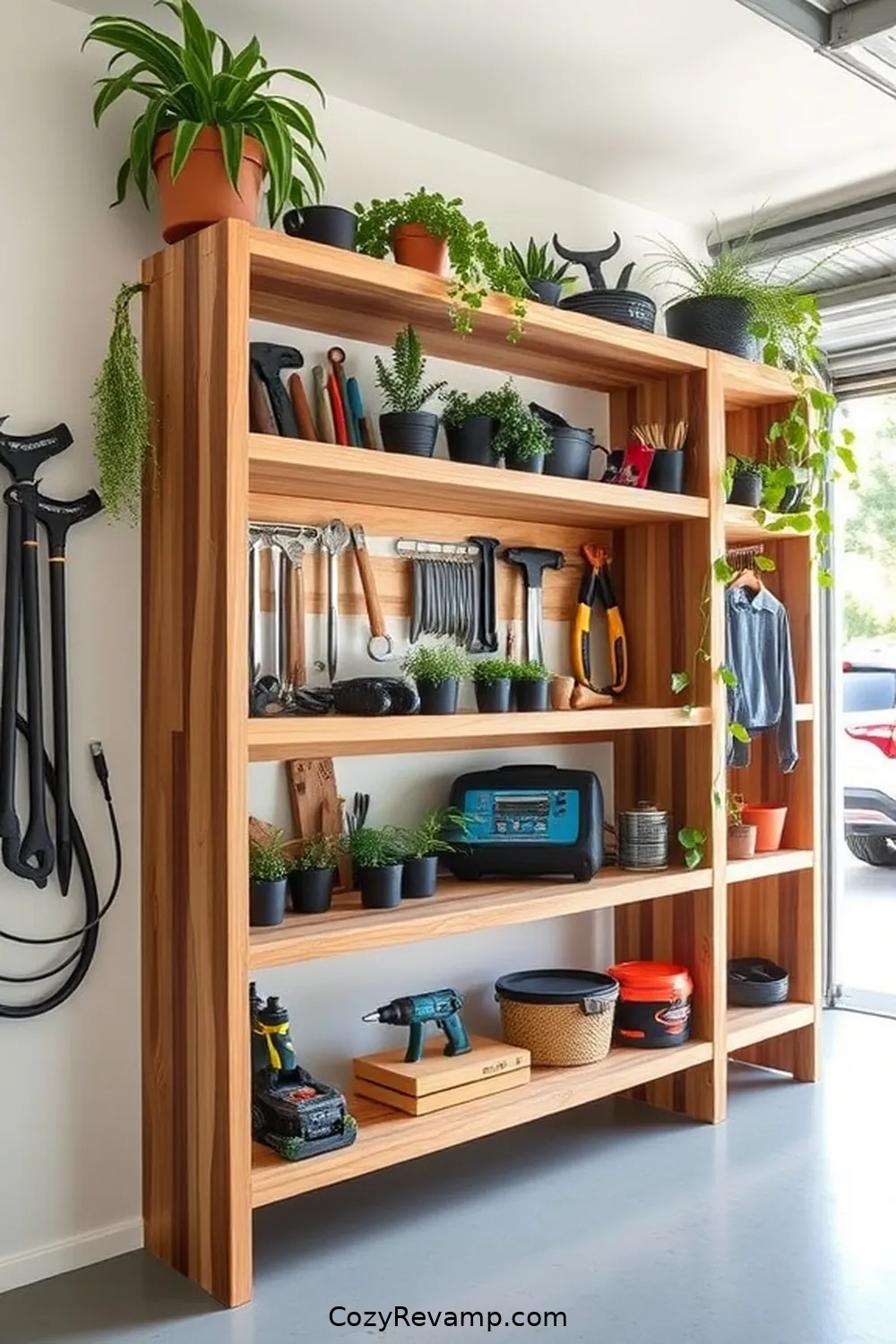Build a Wooden Shelving Unit for 17 Ways to Create a Minimalist Garage With Recycled Wood Materials