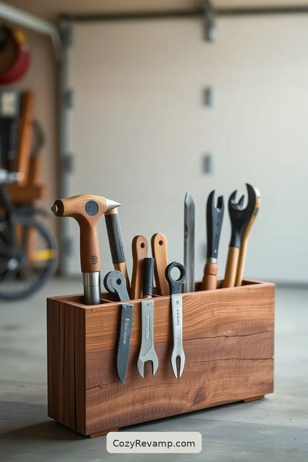 Craft a Rustic Tool Holder for 17 Ways to Create a Minimalist Garage With Recycled Wood Materials