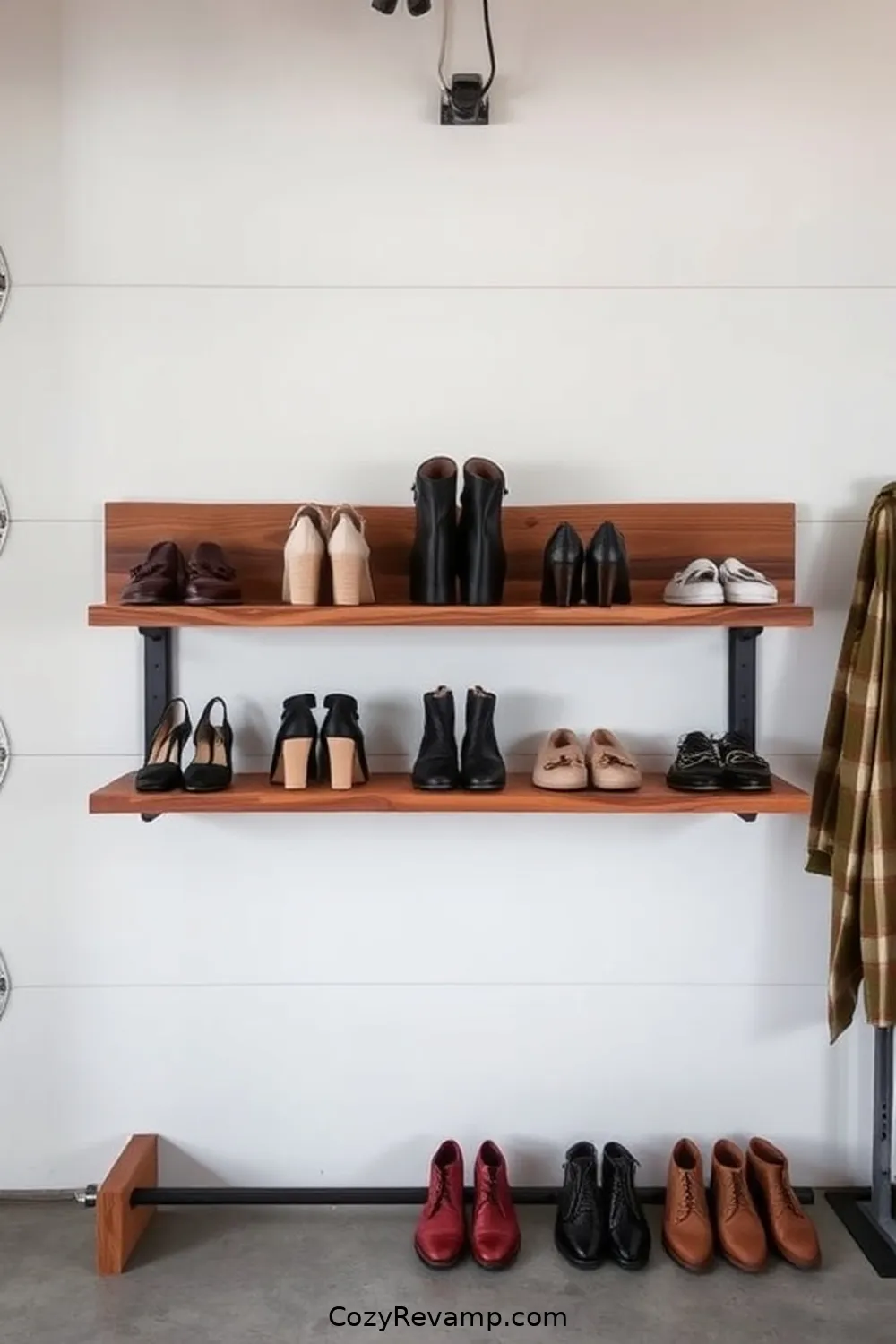 Make a Shoe Rack From Recycled Wood for 17 Ways to Create a Minimalist Garage With Recycled Wood Materials