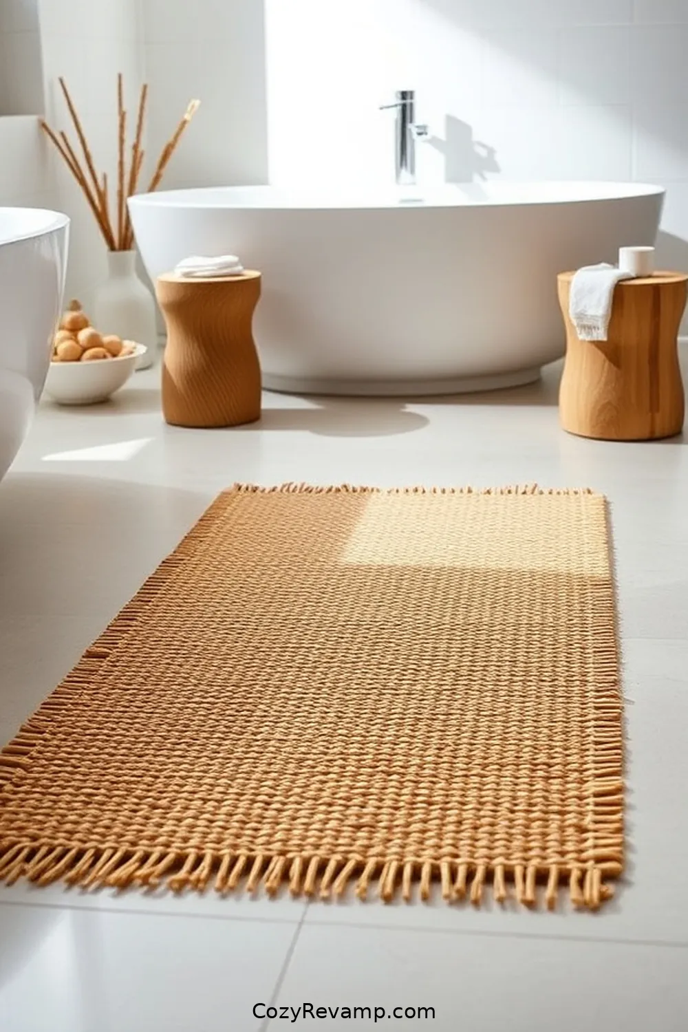 17 Ways to Use Bamboo Material in Your Mid-Century Modern Bathroom 9 Bamboo Bath Mats for 17 Ways to Use Bamboo Material in Your Mid-Century Modern Bathroom
