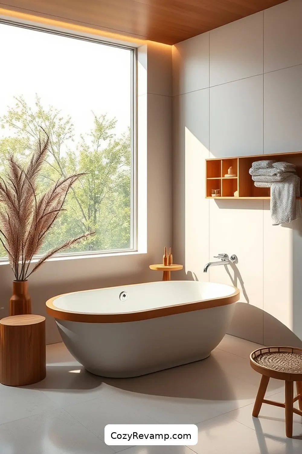 17 Ways to Use Bamboo Material in Your Mid-Century Modern Bathroom 3 Bamboo Bathtub Surround for 17 Ways to Use Bamboo Material in Your Mid-Century Modern Bathroom