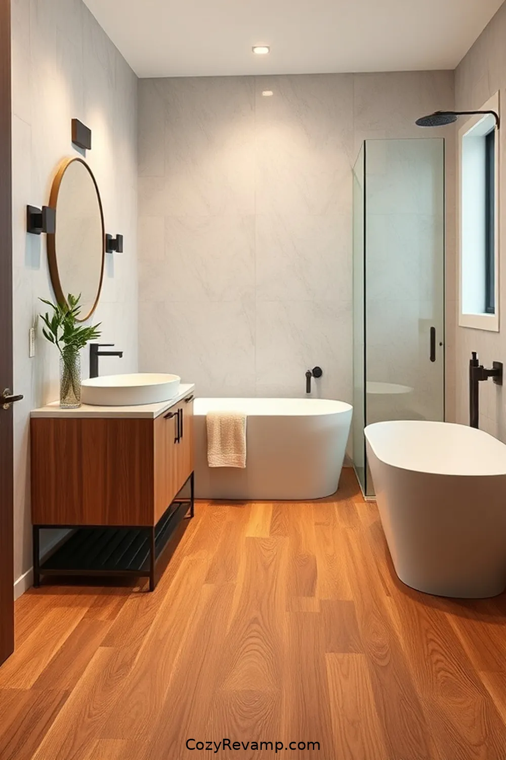 17 Ways to Use Bamboo Material in Your Mid-Century Modern Bathroom 5 Bamboo Flooring for 17 Ways to Use Bamboo Material in Your Mid-Century Modern Bathroom