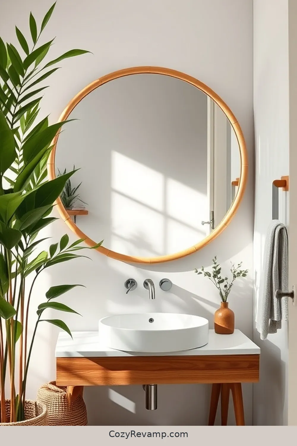 17 Ways to Use Bamboo Material in Your Mid-Century Modern Bathroom 10 Bamboo Mirrors for 17 Ways to Use Bamboo Material in Your Mid-Century Modern Bathroom