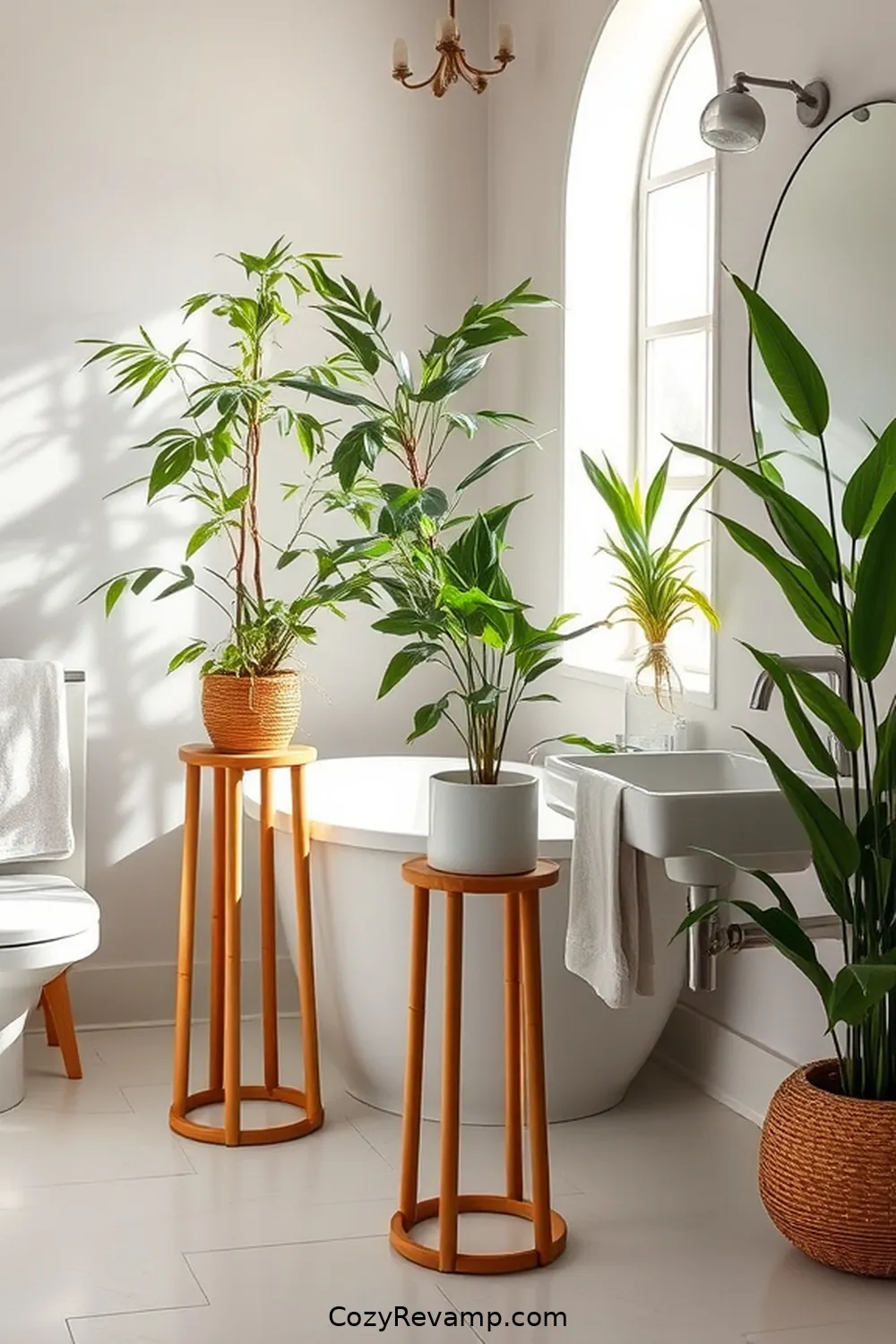 17 Ways to Use Bamboo Material in Your Mid-Century Modern Bathroom 17 Bamboo Plant Stands for 17 Ways to Use Bamboo Material in Your Mid-Century Modern Bathroom