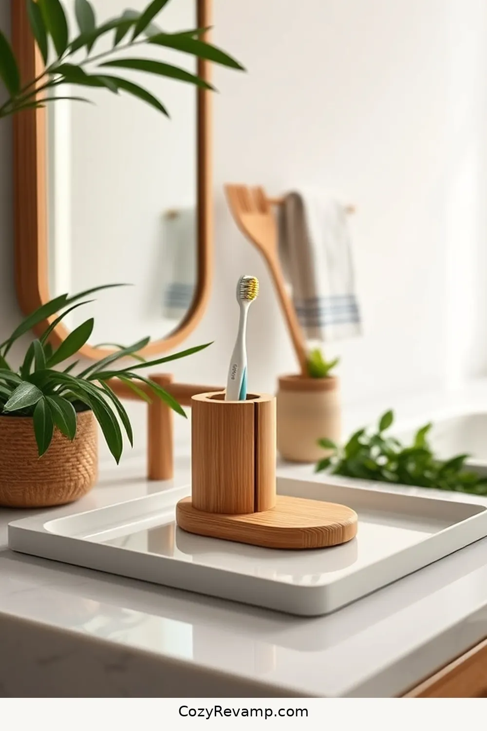 17 Ways to Use Bamboo Material in Your Mid-Century Modern Bathroom 13 Bamboo Toothbrush Holders for 17 Ways to Use Bamboo Material in Your Mid-Century Modern Bathroom