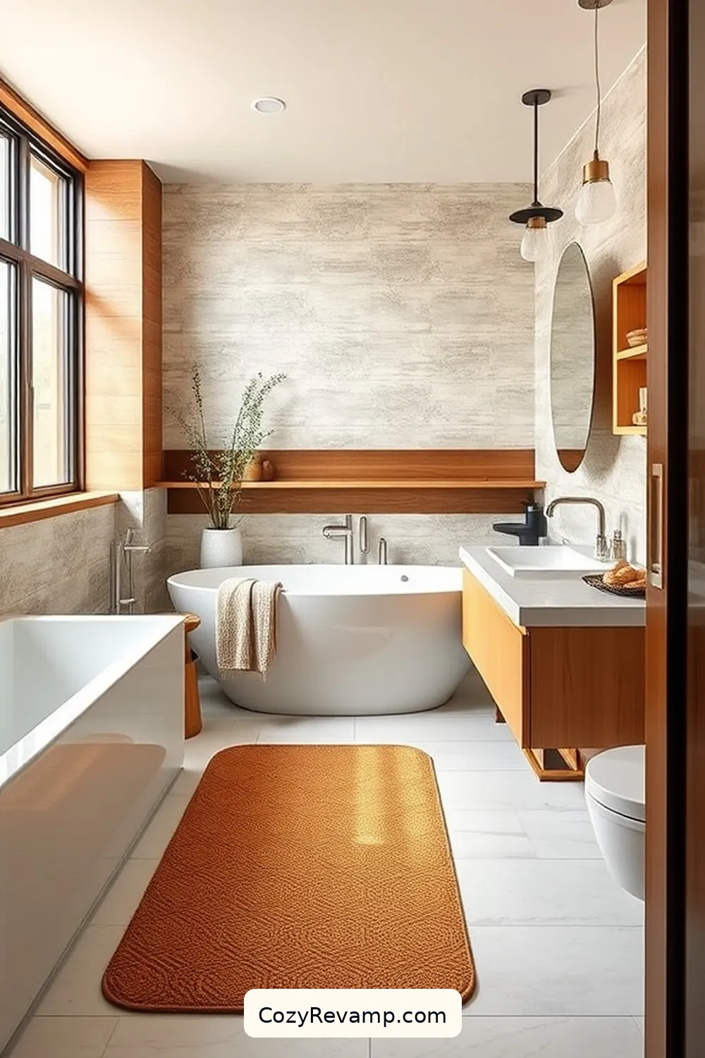 Cork Bath Mats for Comfort for 17 Ways to Use Cork Material in Your Mid-Century Modern Bathroom