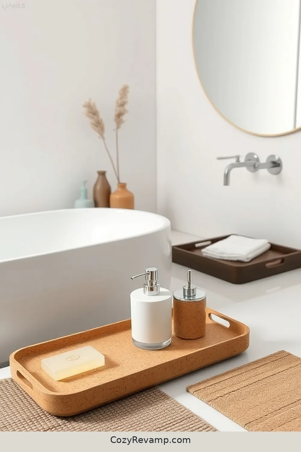 Cork Bathroom Accessories for 17 Ways to Use Cork Material in Your Mid-Century Modern Bathroom
