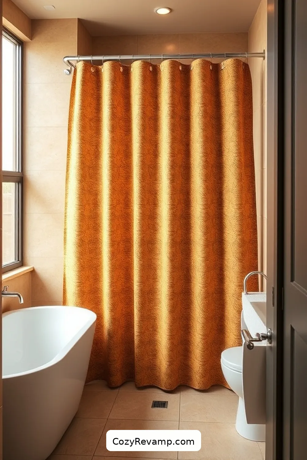 Cork Shower Curtain for a Natural Touch for 17 Ways to Use Cork Material in Your Mid-Century Modern Bathroom