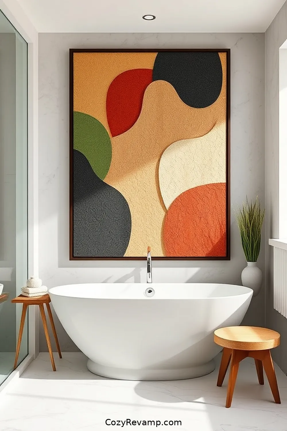 Cork Wall Art for Personal Expression for 17 Ways to Use Cork Material in Your Mid-Century Modern Bathroom