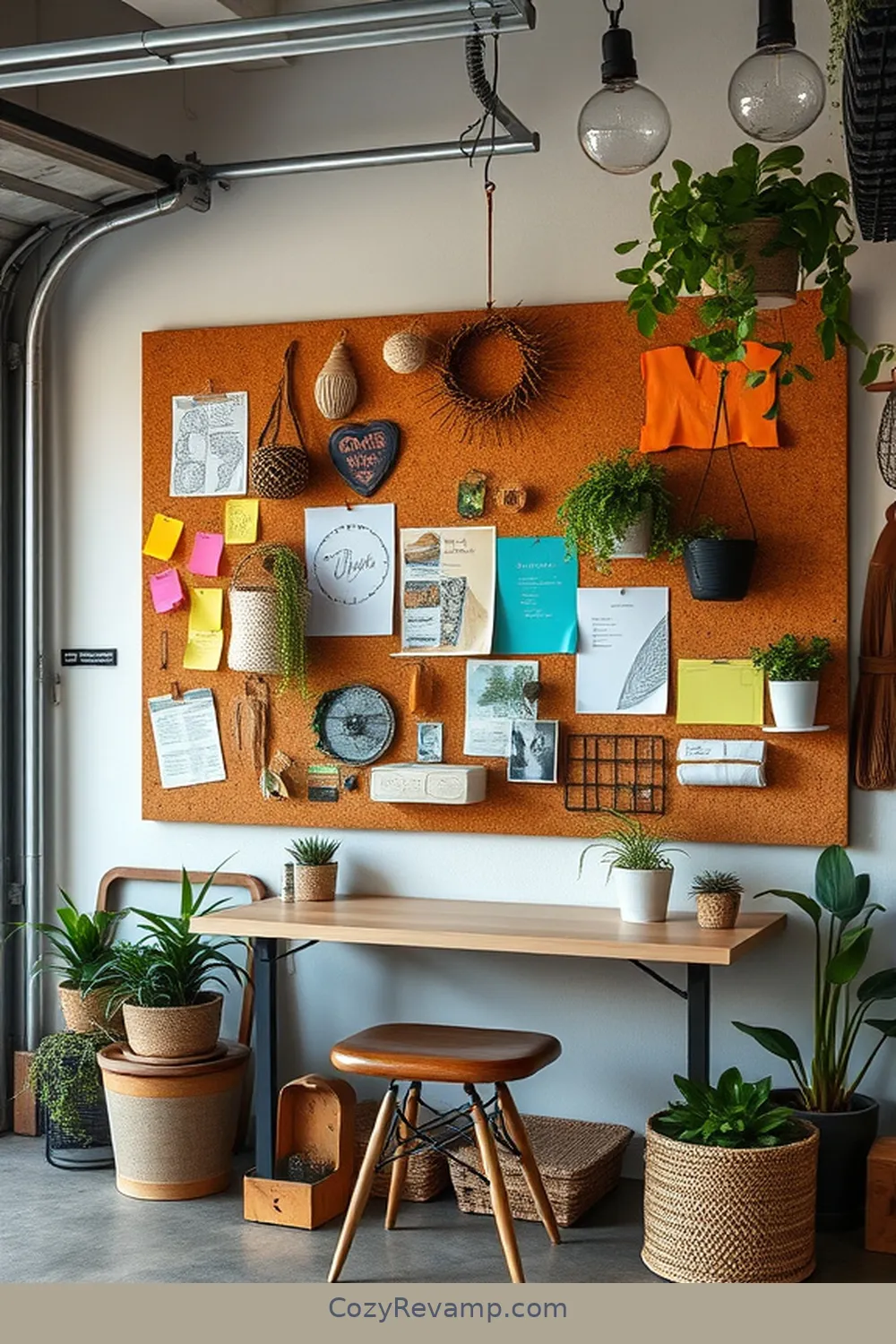 Cork Notice Board for Garage Organization for 18 Creative Ways to Style a Bohemian Garage With Cork Material