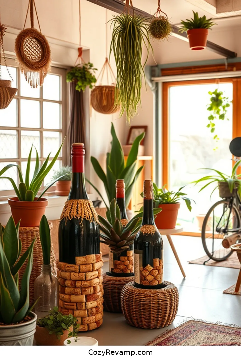 Upcycled Cork Wine Bottle Holders for 18 Creative Ways to Style a Bohemian Garage With Cork Material