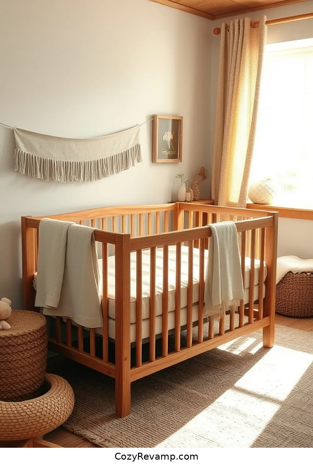 18 Essential Elements of Rustic Nursery Design With Organic Cotton Materials 2 Natural Wood Cribs for 18 Essential Elements of Rustic Nursery Design With Organic Cotton Materials