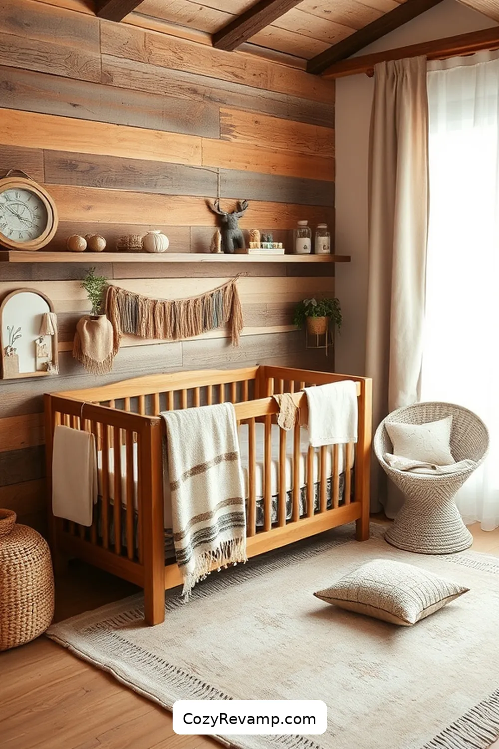 18 Essential Elements of Rustic Nursery Design With Organic Cotton Materials 4 Reclaimed Wood Decor for 18 Essential Elements of Rustic Nursery Design With Organic Cotton Materials
