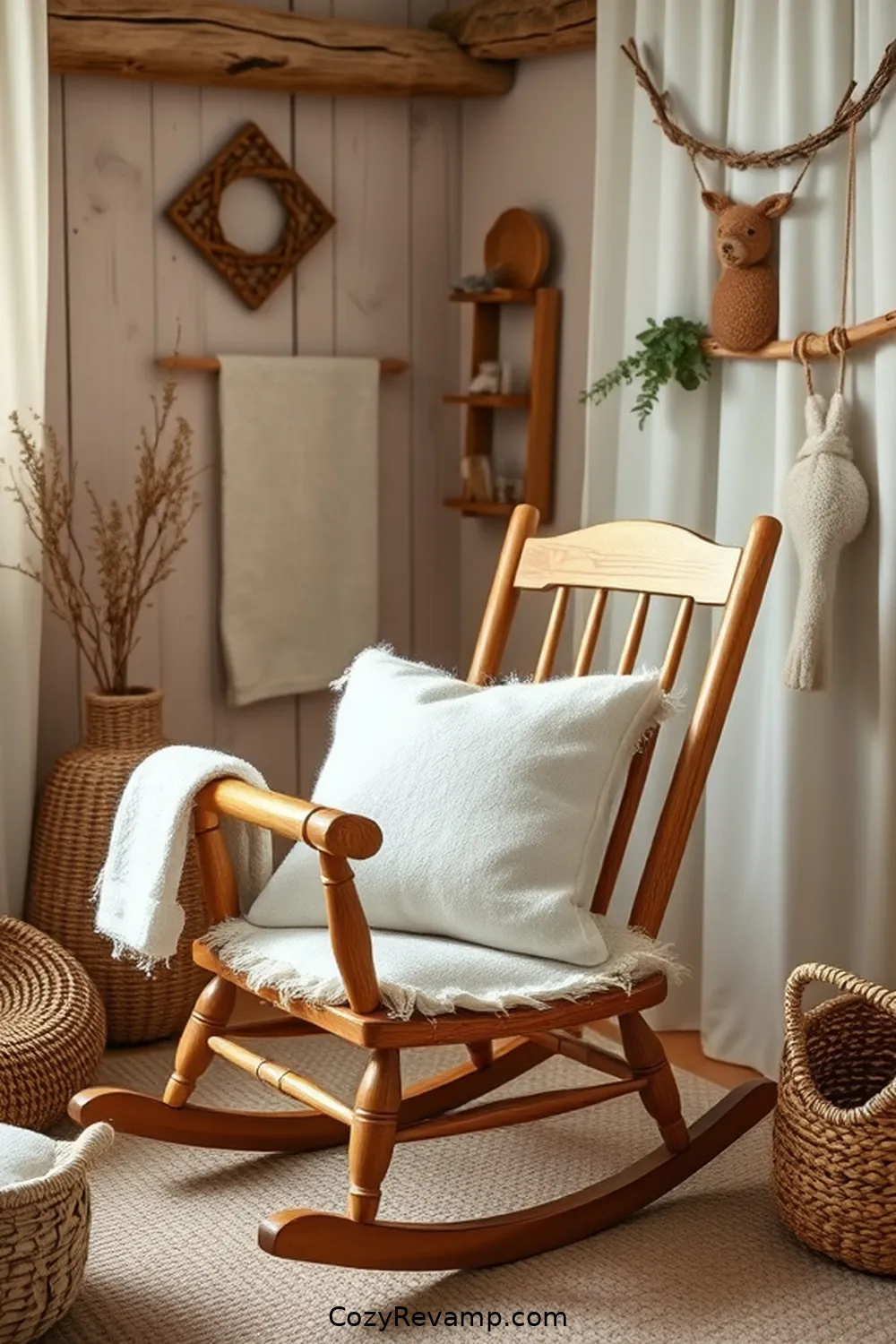 18 Essential Elements of Rustic Nursery Design With Organic Cotton Materials 14 Rustic Rocking Chairs for 18 Essential Elements of Rustic Nursery Design With Organic Cotton Materials
