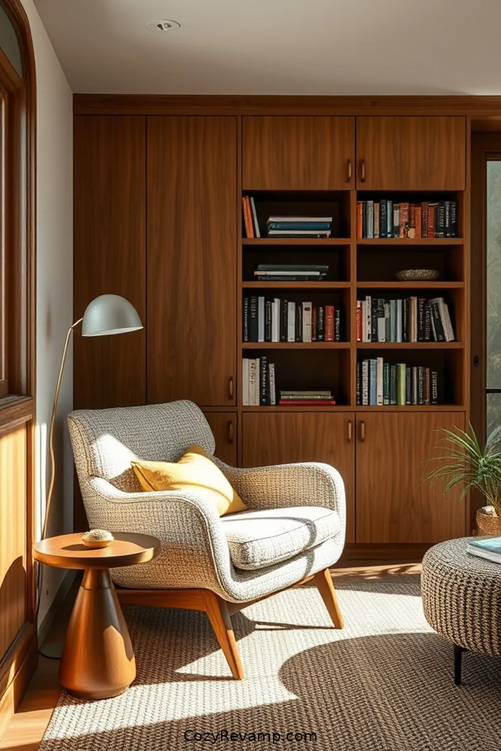 18 Essential Elements of a Mid-Century Modern Library Featuring Natural Fibers 16 Cozy Reading Chairs for 18 Essential Elements of a Mid-Century Modern Library Featuring Natural Fibers