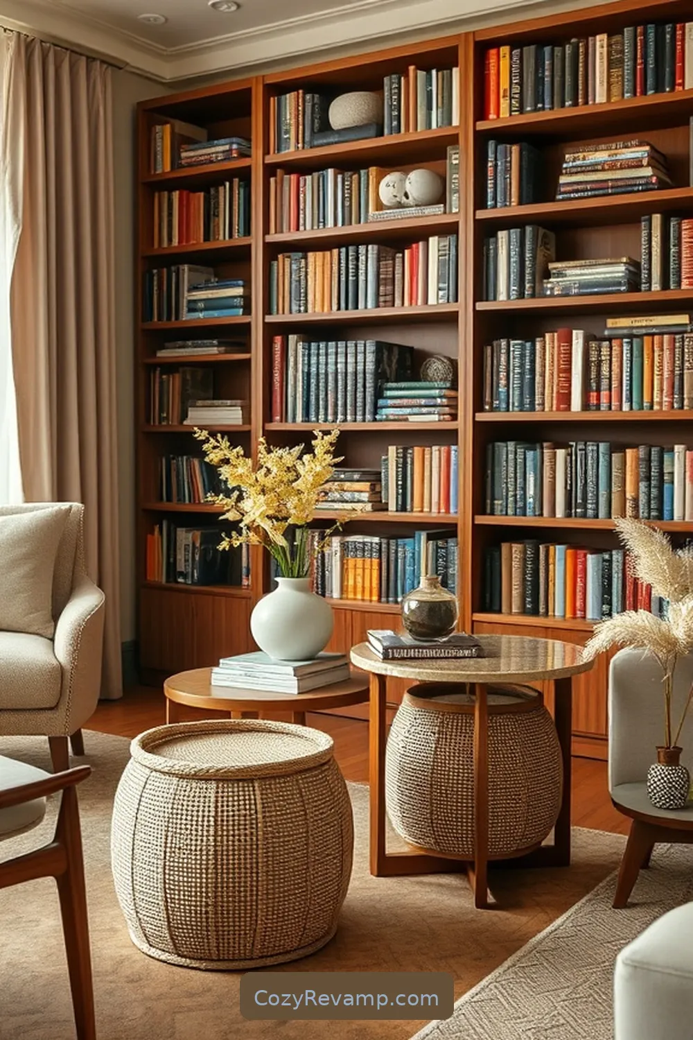 18 Essential Elements of a Mid-Century Modern Library Featuring Natural Fibers 12 Functional Side Tables for 18 Essential Elements of a Mid-Century Modern Library Featuring Natural Fibers