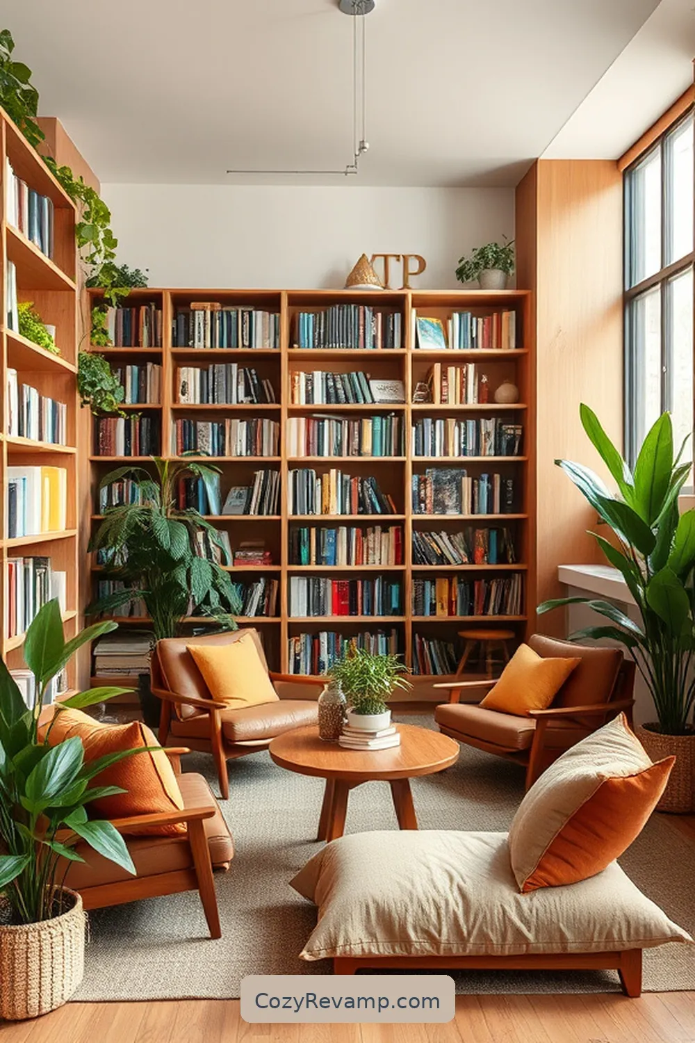 18 Essential Elements of a Mid-Century Modern Library Featuring Natural Fibers 8 Organic Cotton Cushions for 18 Essential Elements of a Mid-Century Modern Library Featuring Natural Fibers
