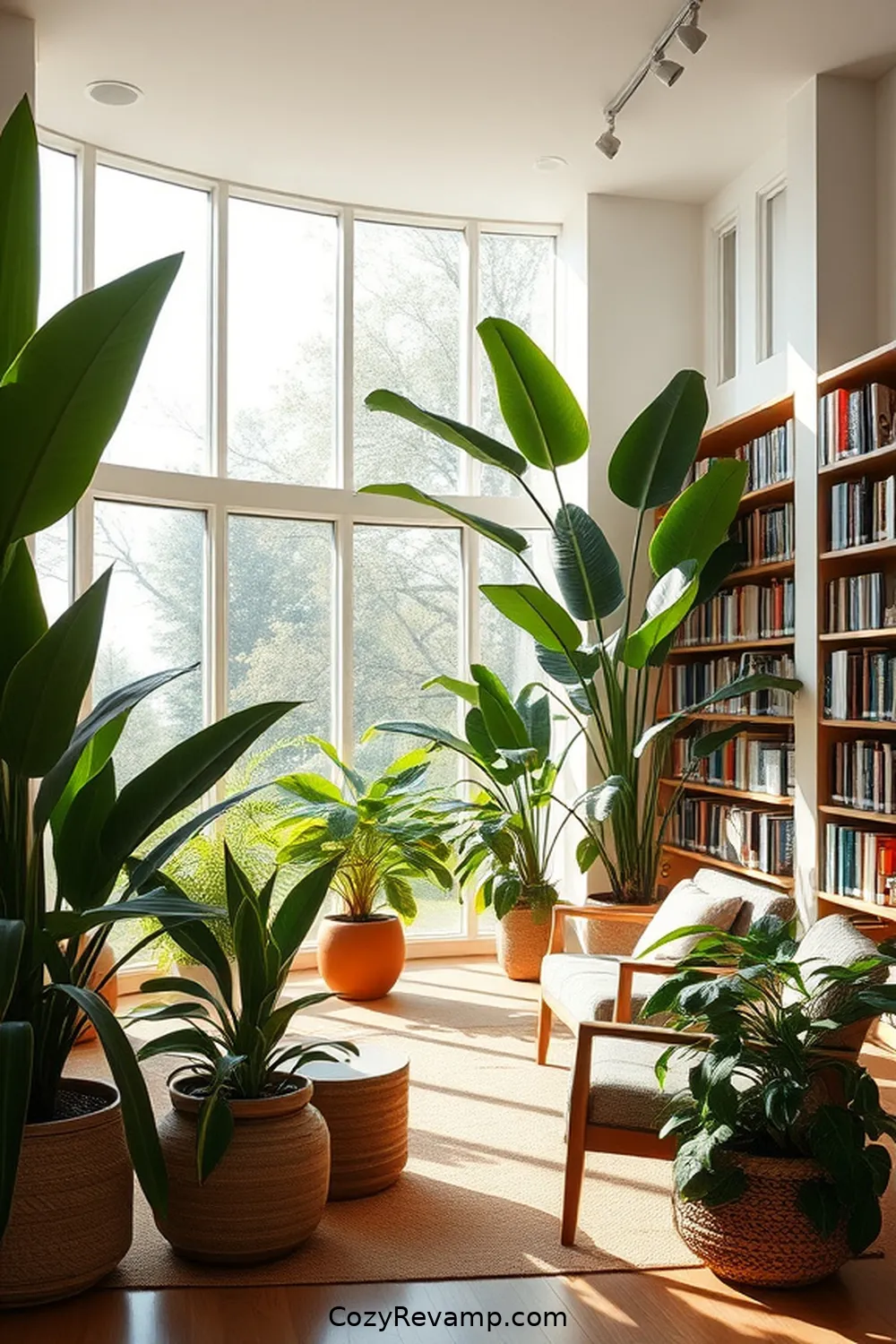 18 Essential Elements of a Mid-Century Modern Library Featuring Natural Fibers 13 Plant Life for 18 Essential Elements of a Mid-Century Modern Library Featuring Natural Fibers