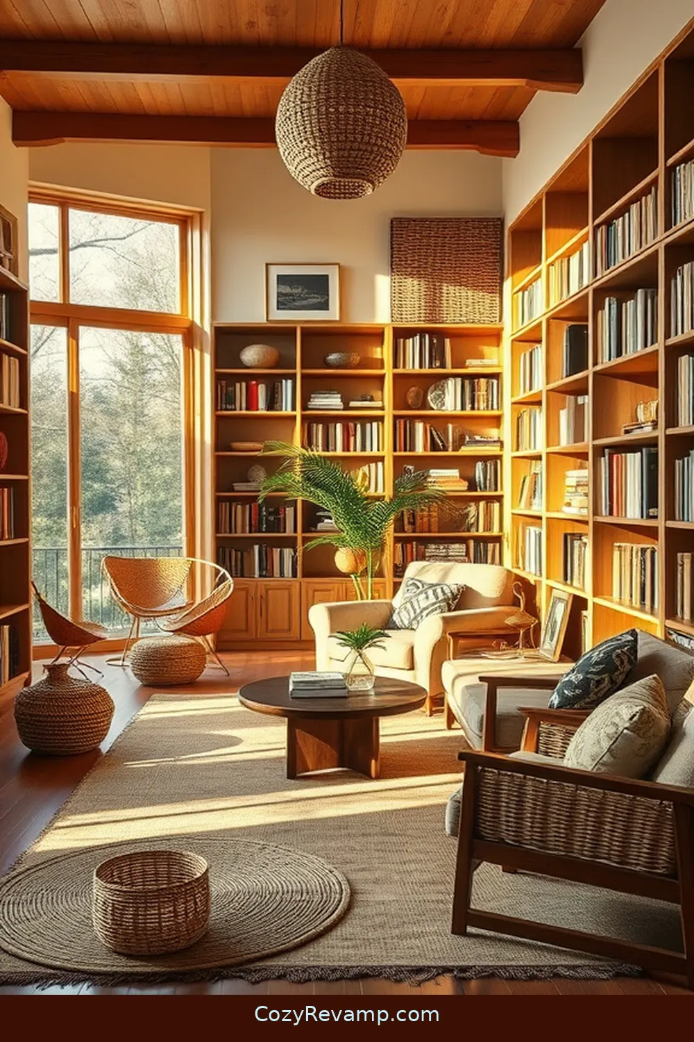 18 Essential Elements of a Mid-Century Modern Library Featuring Natural Fibers 19 Sustainable Accessories for 18 Essential Elements of a Mid-Century Modern Library Featuring Natural Fibers