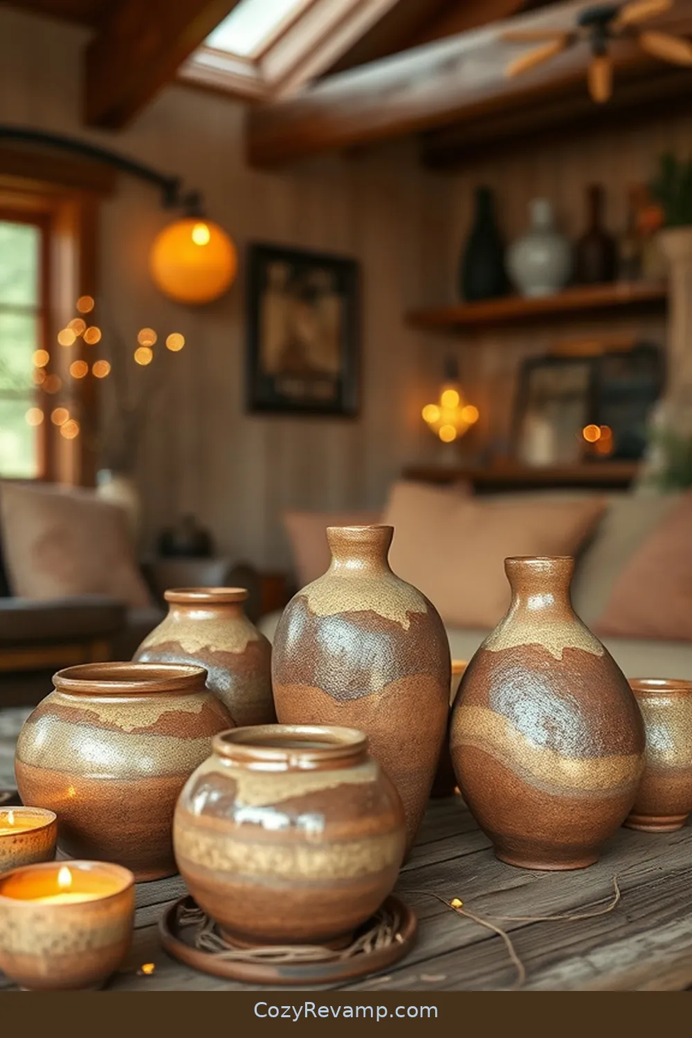 18 Essential Materials for Rustic Living Rooms With Solar-Powered Lights 12 Handmade Pottery for 18 Essential Materials for Rustic Living Rooms With Solar-Powered Lights