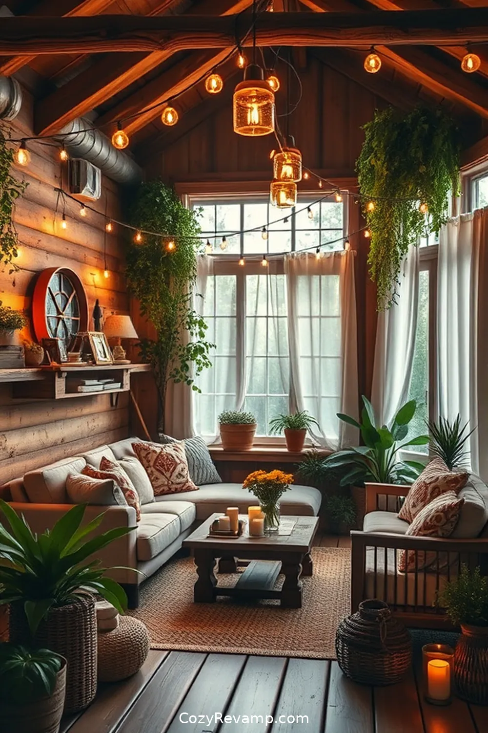 18 Essential Materials for Rustic Living Rooms With Solar-Powered Lights 18 Solar-Powered String Lights for 18 Essential Materials for Rustic Living Rooms With Solar-Powered Lights
