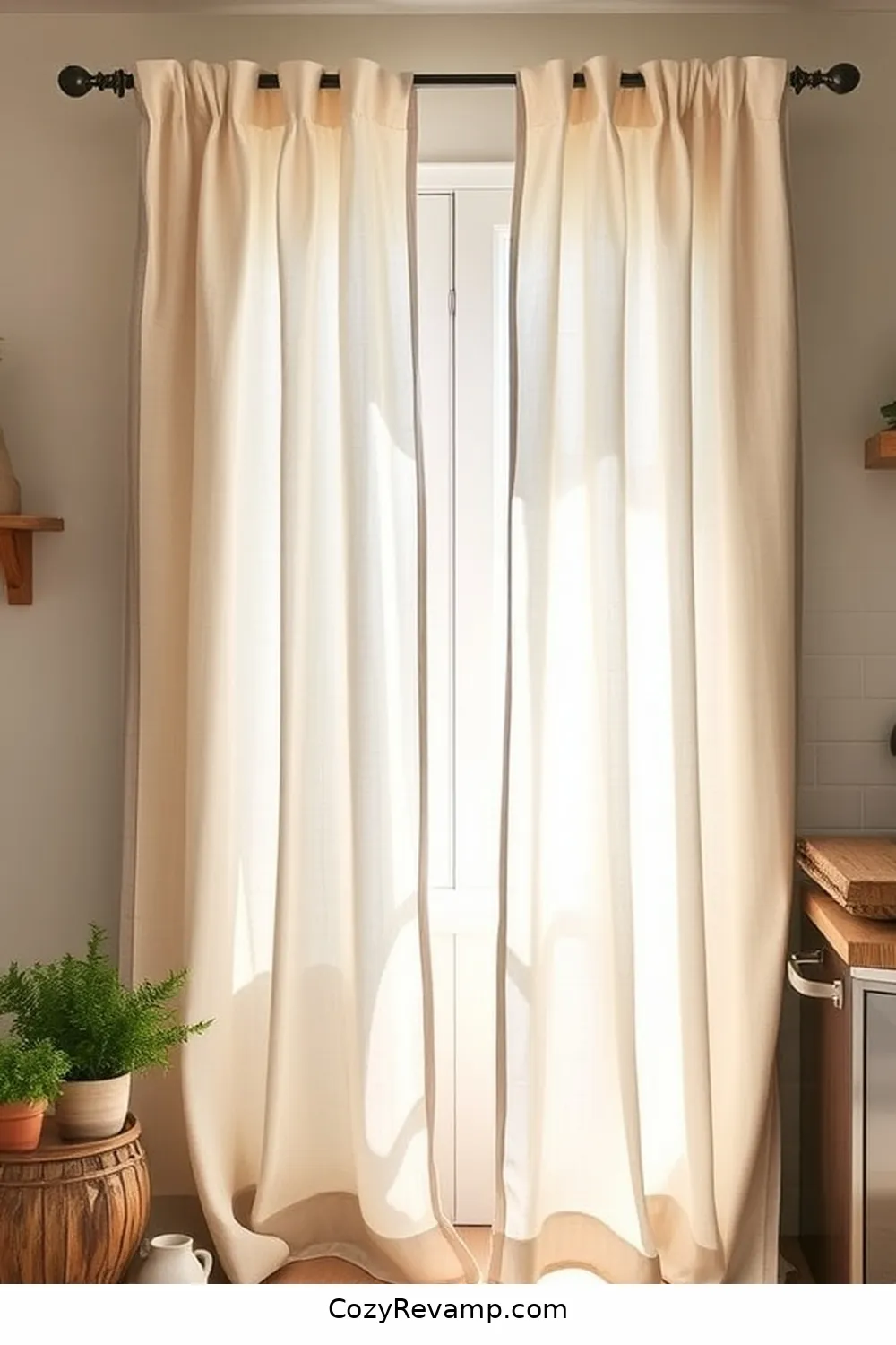 Linen Curtains for 18 Essential Materials for a Minimalist Kitchen With Natural Fibers