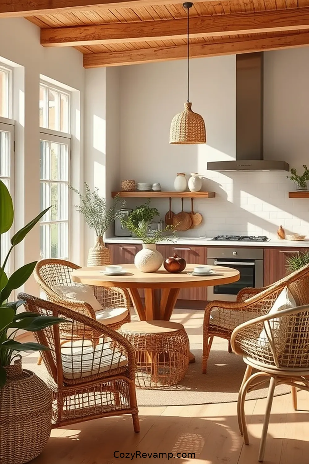Rattan Furniture for 18 Essential Materials for a Minimalist Kitchen With Natural Fibers