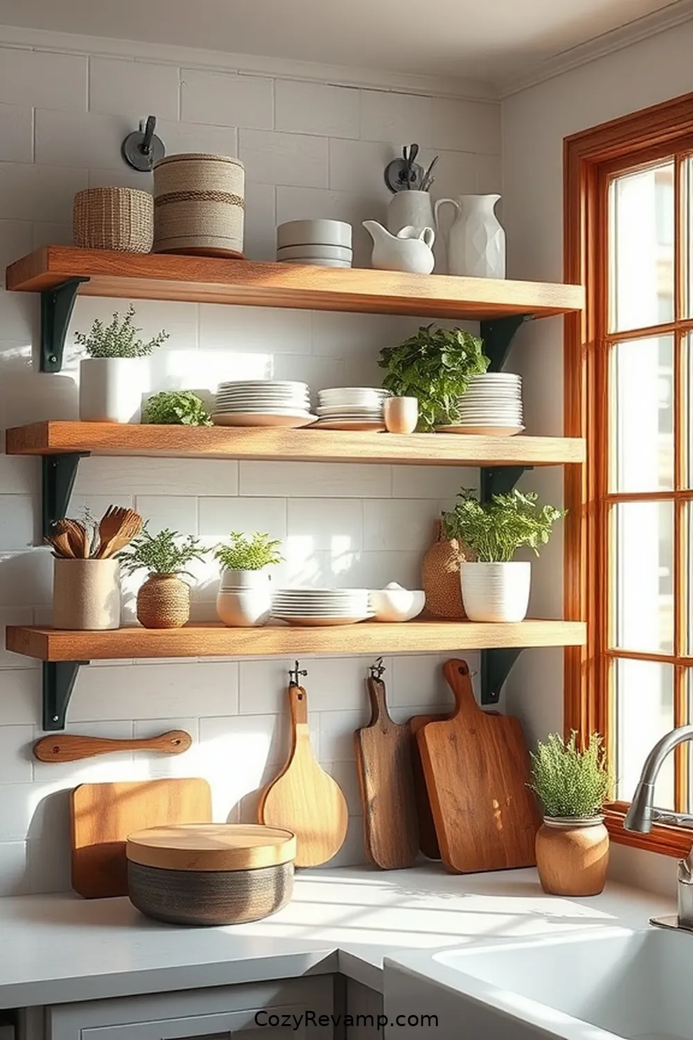 Reclaimed Wood Shelving for 18 Essential Materials for a Minimalist Kitchen With Natural Fibers