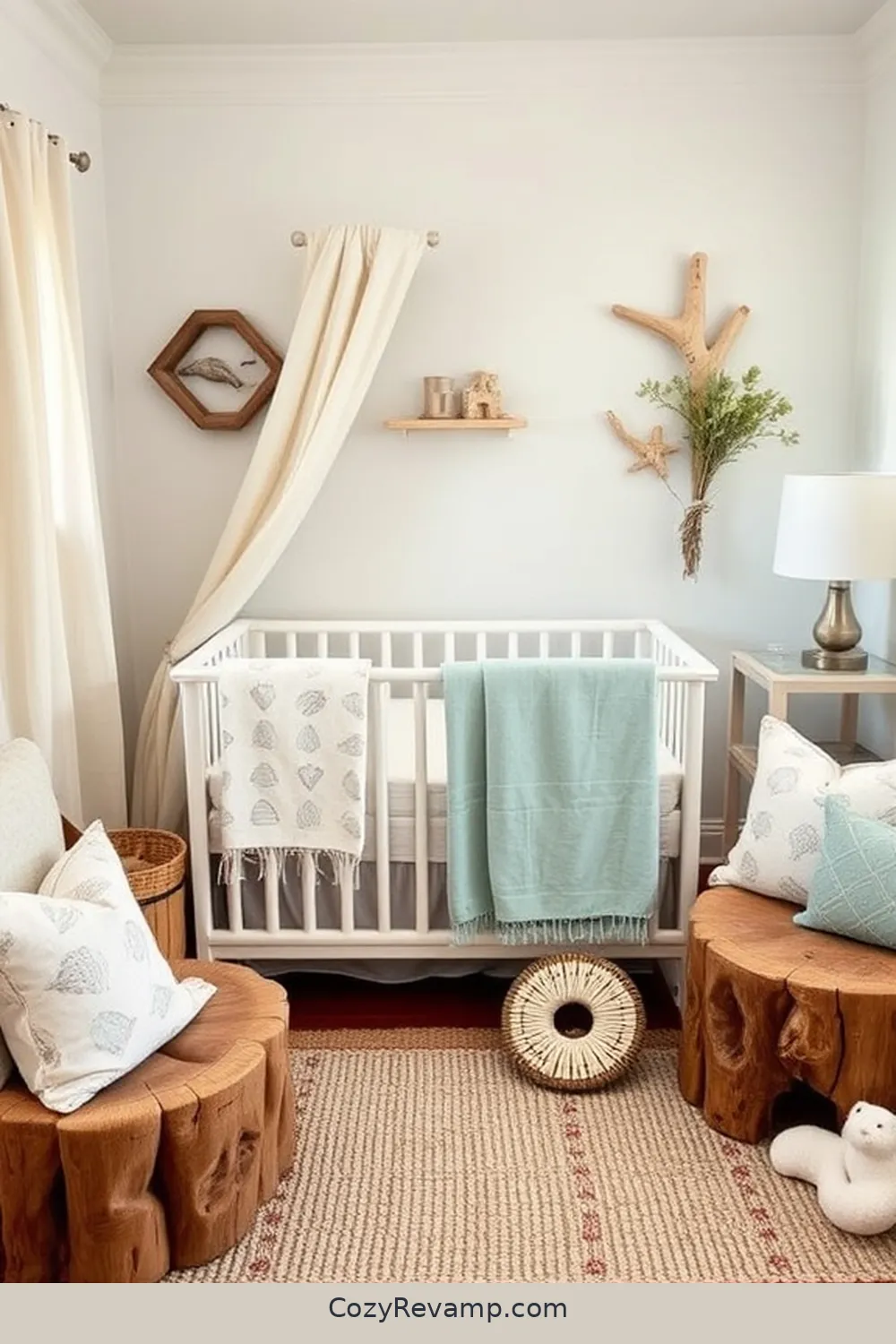 18 Essential Tips for Designing a Coastal Nursery With Recycled Wood Material 8 Add Coastal-Inspired Textiles for 18 Essential Tips for Designing a Coastal Nursery With Recycled Wood Material