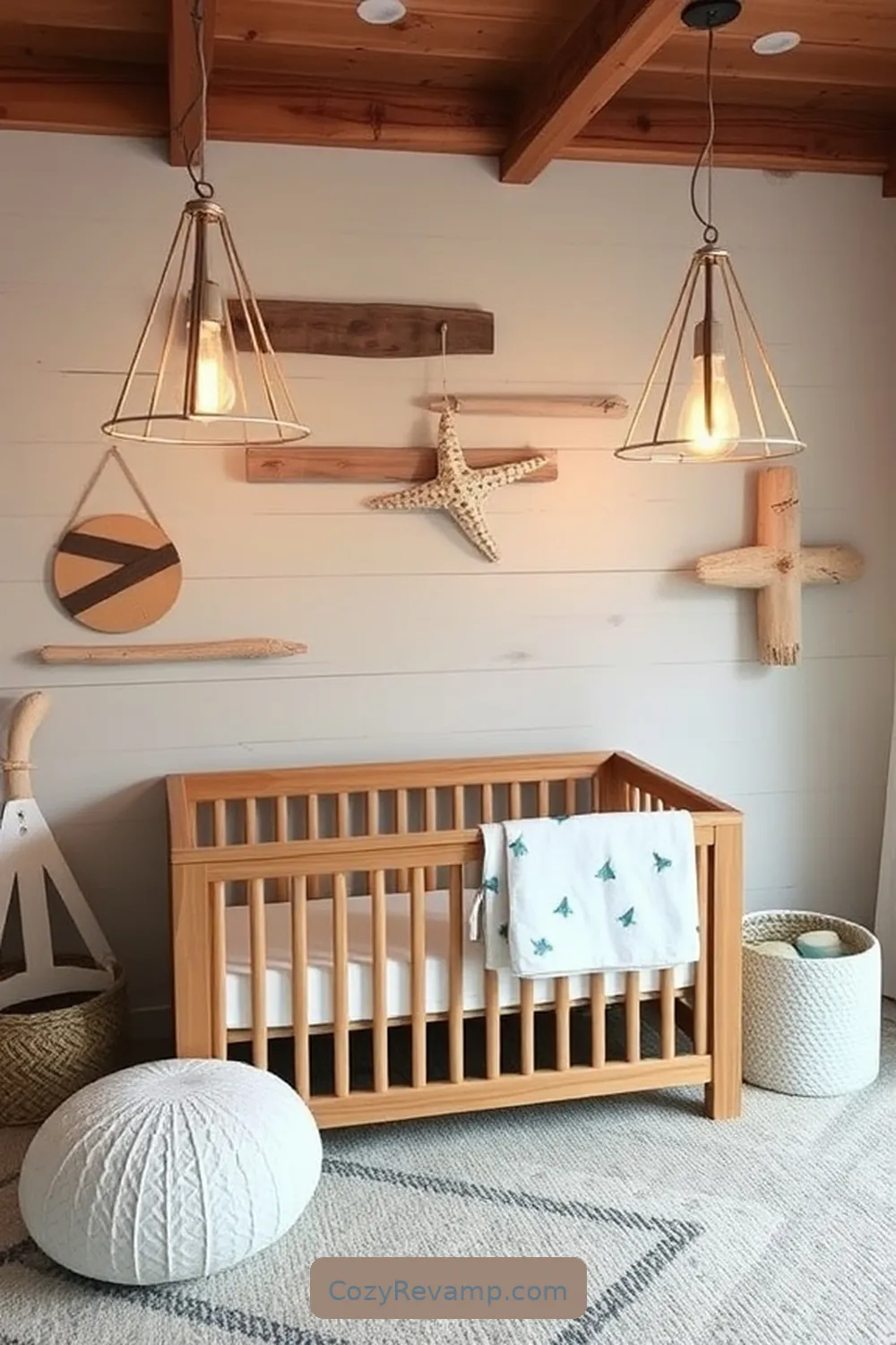 18 Essential Tips for Designing a Coastal Nursery With Recycled Wood Material 10 Enhance Lighting With Beachy Fixtures for 18 Essential Tips for Designing a Coastal Nursery With Recycled Wood Material