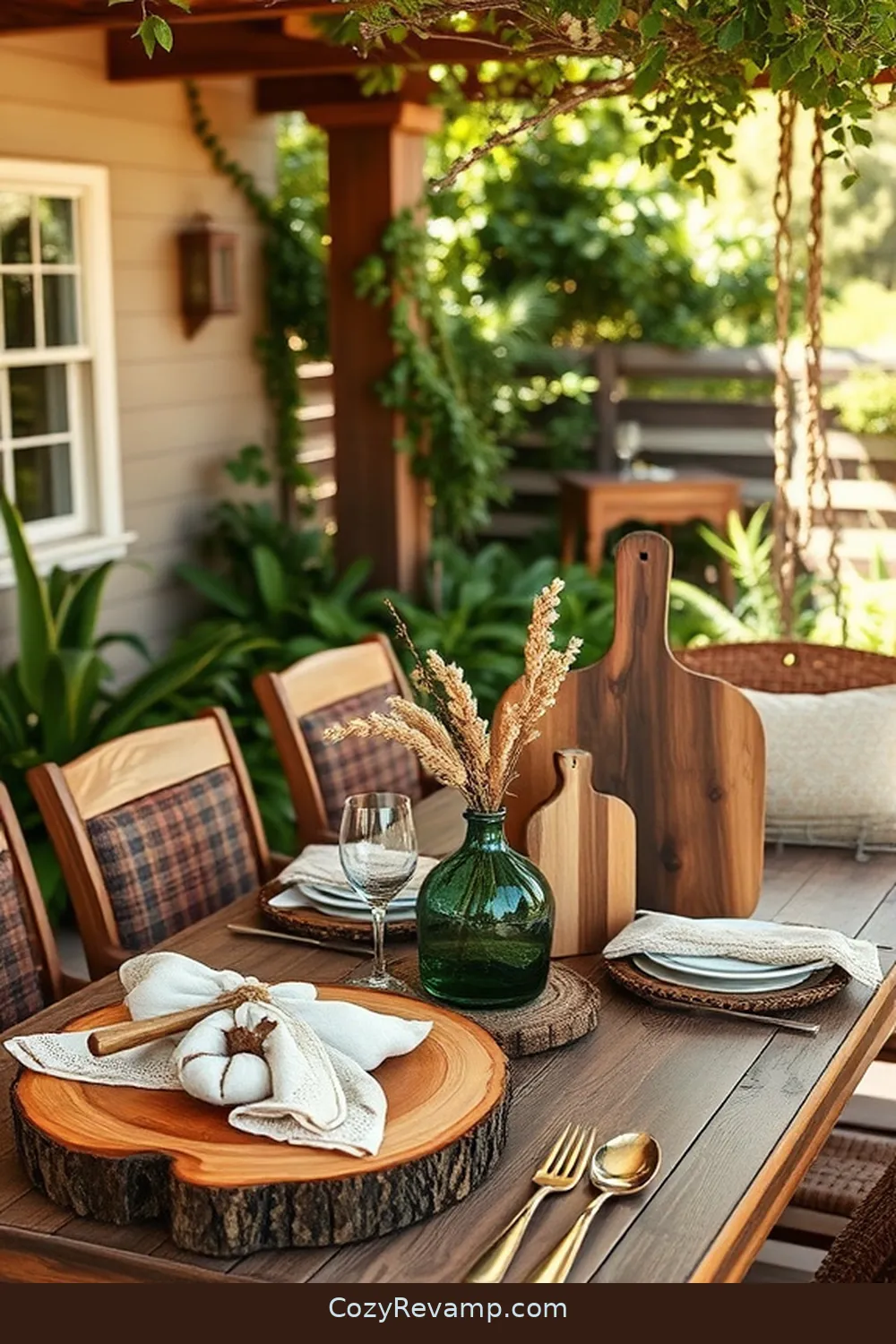 Handmade Wooden Serving Boards for 18 Essentials for Rustic Outdoor Patios With Organic Cotton Accents