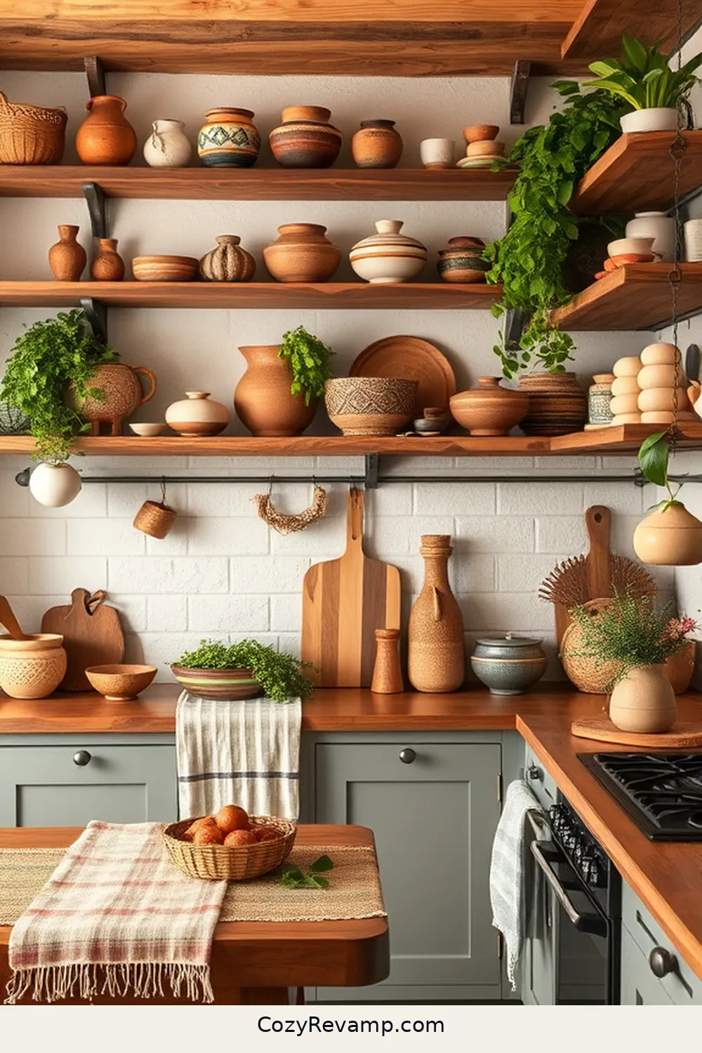 18 Essentials for a Bohemian Kitchen With Organic Cotton Material 15 Include Handmade Pottery for 18 Essentials for a Bohemian Kitchen With Organic Cotton Material